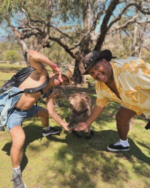 Vinegar Strokes Instagram - A complete dream come true to meet and feed some real life kangaroos in Tasmania! They were so tame and unbothered about meeting us! They just rolled over for a good rub! 😍🦘 #goodlife