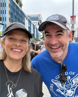 Vinessa Shaw Instagram - Yesterday felt like history in the making. At the @sagaftra rally which began with a march from one entertainment studio to another, ended with impassioned speeches by our union president and @sagaftra @wga members including @naacp! I feel honored to be standing with my union who are on the frontlines inspiring other laborers in completely different businesses to fight for their rights! We have been told for decades by the conglomerates to be silent and just appreciate what we have, which is currently an unfair share. It’s time to see this fight from a humanistic standpoint.  #amptp, it’s time to see the light. Open your eyes to see who makes you what you are. It’s the people, the creatives. We are not backing down. #sagaftrastrong #sagaftrastrike