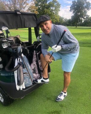 Vinnie Jones Instagram - Great day at @wingedfoot_gc great combination of gear! 

#PXG #lambda