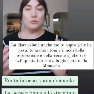 Viola Carofalo Instagram - L'Olocausto è stato l'eccezione o la regola? 

1)      Partiamo da un’affermazione che abbiamo letto tante volte: Hitler era un pazzo.
Perché questa affermazione è sbagliata e pericolosa e che cosa ha a che fare con l'analisi della situazione attuale?
Adesso abbiamo sentito dire che quello che è accaduto durante il nazionalsocialismo è il prodotto di menti malate. Ma basta una riflessione un po’ più approfondita e attenta per capire che se tanti hanno compiuto atti tremendi e criminali, se tanti hanno assistito in silenzio, questo non può essere attribuibile a una sorta di "follia di massa", piuttosto a una condizione storica e sociale che si è preparata nel tempo e che è sfociata nell'orrore dei campi di sterminio e delle persecuzioni razziali.
Non sono i “mostri”, i “deviati”, i “malati” ad aver prodotto ciò che conosciamo, ma persone ordinarie. Proprio questo è l'aspetto che ci fa più paura del nazionalsocialismo (e che dovrebbe continuare a farci paura ancora adesso) non la sua straordinarietà. 

2)      Parlando dell'”Olocausto” Giorgio Agamben sottolinea quanto questo termine sia di fatto inappropriato: esso riguarda infatti l'eccezionalità del sacrificio, non l'ordinarietà e la banalità di uno sterminio tecnico e pianificato - le camere a gas come industria della morte.
Non c'è soltanto questo, Agamben, senza sminuire in alcun modo la tragicità di quanto si è consumato ad Auschwitz, sottolinea che il campo, nella sua forma più visibile ed estrema, il campo di sterminio, è il modello su cui si plasma l'intera modernità occidentale. 
Il campo è stato sperimentato nelle colonie, la gerarchizzazione dell'umano su cui si basa il razzismo di colonizzazione e di sterminio è un principio che è stato ripetutamente applicato, che ha strutturato il nostro modo di vedere e di sentire l'Altro.

"Chiamando martiri le vittime del nazismo mistifichiamo il loro destino" (B. Bettelheim, Sopravvivere, p. 93) 

"La dottrina del martirio nasce per giustificare lo scandalo di una morte insensata" (G. Agamben,  Mezzi senza fine, p. 25) 

"Io uso questo termine Olocausto mal volentieri... Filologicamente è sbagliato" (P. Levi,  Conversazioni e interviste,
[Continua nei commenti]
