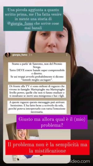 Viola Carofalo Instagram - Lo sentivamo il bisogno di un altro commento su Chiara Ferragni a Sanremo? No, forse no 💜😀