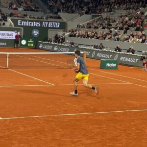 Virginie Philippot Instagram - Court Philippe - chatrier 🎾
@carlitosalcarazz VS @sebastiankorda 

#rollandgarros #courtphilippechatrier #rolex #pointsforchange #tennis