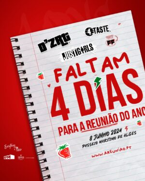 Vítor Fonseca Instagram - É OFICIAL 🔥⚡️ESTAMOS EM CONTAGEM DECRESCENTE PARA A REUNIÃO DO ANO!!! Dia 8 Junho vamos encher o Passeio Marítimo com a geração @morangoscomacucar 🍓

Junta a tua turma ⚡️🔥
Bilhetes em www.areuniao.pt e nos locais habituais