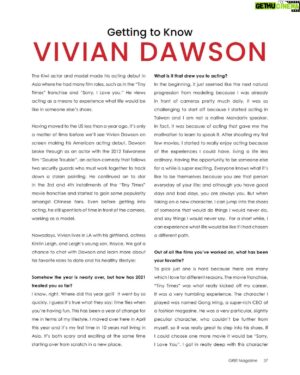 Vivian Dawson Instagram - My first magazine cover in the US, just in time for christmas! Woo-hoo🙃 its been a minute since I was on my last one. Big thanks to GR8T magazine and all those involved for making it happen.

Photos: Randy Tran @randytran.photography
Stylist: Becky Thompson @stylebybek
Groomer: Star Tsai @startsai_makeup
Words: Briani Allen @brianiallen
EIC: Anthony Vu Cao
Location: The Arterly LA @arteryla
Production: KMG Studio @kmgstudio 
_
_
#viviandawson  #gr8tmagazine  #coverstory  #editorial  #actor  #model #asian #hollywood #amazonprime #錦榮 #chanel #adiddas