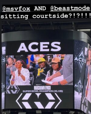 Vivica A. Fox Instagram - GM Dawlings! #AboutLaatNite FUNTIMES @wnba historical attended game with 20,000 fans! WOWZERS! Much LUV to @lvaces QUEENS @cgray209 alyshaclark  @aja22wilson 4 ALWAYS showing me love! HONORED to meet @indianafever #CatlinClark compliments of @eweezy_3 Also met #Superbowl Champ @beastmode #NHL StanleyCup Champ #loganthompson Rocking FAB @brunellocucinelli_brand sweater Thanks @rules2bfollowed @wolford bodysuit @freddystoreofficial @Candyicejewelry @Louboutin bag @isabelmarant sneakers Makeup @laniecekingmua Hair @kenyaonhair #LifeIsGood #GodIsGood #Blessed #Respect #GurlPower #VivicaFoxHair #TeamVivica #TeamFox #MyGrindDontStop #LegitimateCareers #BossMoves #LoveWins #SupportWomensSports #Friends4Life #NAPTOWNFINEST #CLASSICBADCHICKS 🔥👏🏾🖤🤍❤️👸🏾🏀🤑👏🏾🔥