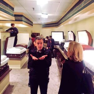Wallis Currie-Wood Instagram - Our #MadamSecretary director explaining to Téa how to open a funeral casket..... @madamsecretarycbs