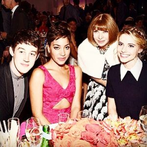 Wallis Currie-Wood Instagram - Tonight celebrating the #glwd ! Thanks to Vogue - @alexanderiansharp1 and @michaelkors (who's stunning dress I got to wear) with @cushjumbohere :) @godslovenyc @nph @voguemagazine #Vogue #voguemagazine #michaelkors Alex is wearing @billy_reid and @rag_bone and @fossil @maguiresteele