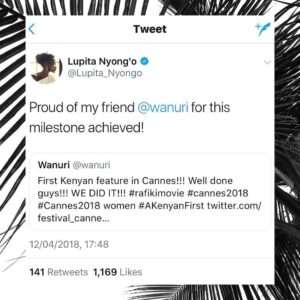 Wanuri Kahiu Instagram - @lupitanyongo THANK YOU! For the support and love. So proud of this little corner of the world we live in and the immense talent coming from it! 🖤🖤🖤🙅🏾‍♀️