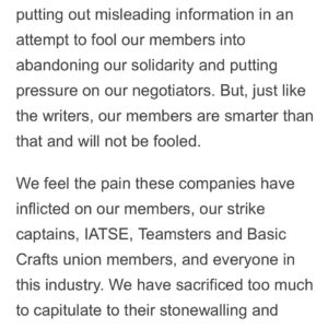 Wendy Braun Instagram - 👉 What the AMPTP forgets is that we have built our careers (for decades) on a foundation of unwavering resilience and not letting disappointment define us, derail us, or defeat us. 🎉🎉🎉 Thankful to the SAG-AFTRA negotiating committee for their rock solid vision and unwavering strength. This. Is. What. It. Takes.💪🎬😍#SagAftraStrong #UnionStrong I have lots of free resources at my Link In Bio @actorinspirit to help you through this time and take care of your mental health.❤️ #CreativeWarriorsUnite  #StayStrong
