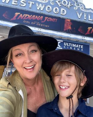 Wendy Burch Instagram - We wore our hats to watch #IndianaJones.  Whips were not allowed into the theater.
 
#WENDYBURCH #BRADYBURCH #BeingBrady #WakeUpWithWENDY