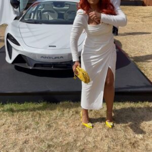 Weruche Opia Instagram - I promise I went to see the cars and not do fashions 🚗👩🏽‍🦰

Thank you @laurentfeniou for a lovely afternoon as always with @cartier at @fosgoodwood 

Thank you to one of my favourite brands @reformation for the CUTEST dress! 

And THANK you to the glam team! I felt and looked like 💰💰💰

Styling- @moogunsan assisted by @lunachiarasorgi 
Make Up- @joyadenuga 
Hair- @chrissybales 

🍊🧡👩🏽‍🦰