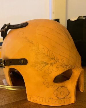 Wes Borland Instagram - This was the development process for the new stage look. From first sketch to sculpting and molding/casting/painting/grinding etc. @aliejoboxblock really helped me out on this one with pivoting to solve problems and come up with new solutions/ be a sounding board. I had the buffalo teeth to make the entire lower portion of the helmet but Japan and New Zealand have laws on importing animal products, so I cast 250 buffalo teeth out of resin which ended up being a plus because the material is lighter. The last photo is me repainting a new jacket today in Auckland because the fabric markers I used bled with sweat and were a complete fail. I don’t usually show the process this much but there have been questions about this one in particular so here ya go. Also shout out to @adelemildred for throwing me some advice from across the pond. Cheers!