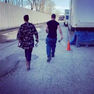 Wes Chatham Instagram - @frankieadams and I skipping to work.