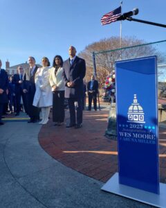 Wes Moore Instagram - We begin inauguration day by gathering here at the Kunta Kinte-Alex Haley memorial in Annapolis to lay a wreath. 

It is here where two centuries ago, enslaved people arrived in this country against their will.

Today I will be inaugurated as the first Black governor of Maryland on the steps of a state capitol built by their hands. 

Today is a testament to the fact that progress is not inevitable, but progress is possible.

And as your governor I will work every single day to make Maryland the state that our ancestors hoped for and our children deserve.