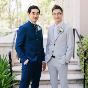 Wesley Chan Instagram - Still not used to seeing these beloved friends not dressed in hiking gear. But what better occasion than Jay and Sophias’ momentous wedding day. Whether it’s trekking the epic landscapes in New Zealand or simple hangs with food and boba, it’s always a good time with you two. Cheers to @_bokehmon_ and @jungsoph, one of the brightest and most uniquely charming couples I know ✨

Love to my fellow groomspersons @dancejujudance @mellylee_. In my mind, spirit, and heart, I always go back to the places we’ve gone together. Always. 

Shoutout and big thanks to @senestudio for the freshest fits!

📷 @genkiviv is an incredible photographer in skill and attitude. Seriously impressed and inspired seeing her work!