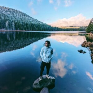 Wesley Chan Instagram - Funny how when this was captured, I was thinking about the moment I’d be sitting at my desk thinking about the moment I was standing on that rock. Okay, not that funny.