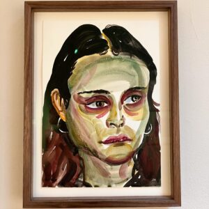 Wilfrid Wood Instagram - Delighted to have this watercolour of my friend Libby in @hampstead_art_society_ summer show @gallery8eight until 7pm this Saturday