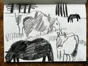 Wilfrid Wood Instagram - Horses are the best and worst things to draw