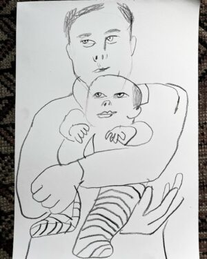 Wilfrid Wood Instagram - Goo goo morning drawing baby Milo