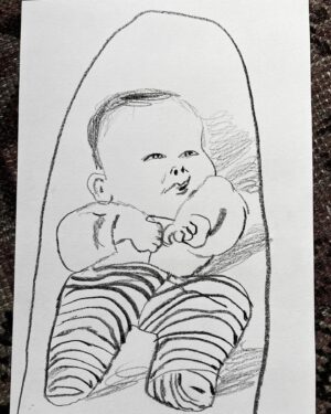 Wilfrid Wood Instagram - Goo goo morning drawing baby Milo