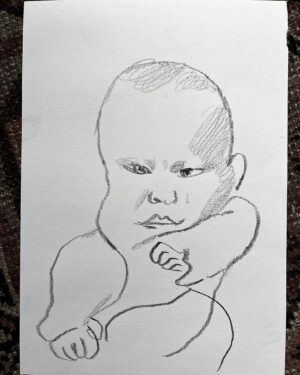 Wilfrid Wood Instagram - Goo goo morning drawing baby Milo