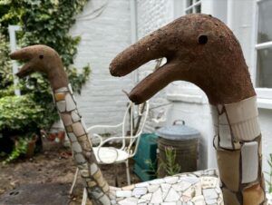 Wilfrid Wood Instagram - Lovely to be back home at @rawvisionmagazine HQ to paint Maggie & John with marvellous Nek Chand sculptures. They gave me my first job when I left college and I’m forever grateful for the energy and inspiration to be found in Raw Vision magazine and with John, it’s editor and champion of Outsider Art