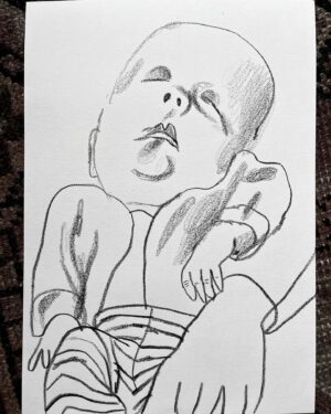 Wilfrid Wood Instagram - Goo goo morning drawing baby Milo