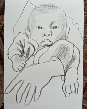 Wilfrid Wood Instagram - Goo goo morning drawing baby Milo