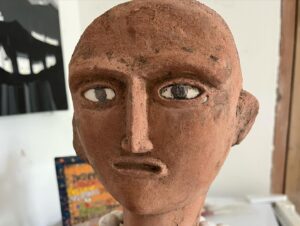 Wilfrid Wood Instagram - Lovely to be back home at @rawvisionmagazine HQ to paint Maggie & John with marvellous Nek Chand sculptures. They gave me my first job when I left college and I’m forever grateful for the energy and inspiration to be found in Raw Vision magazine and with John, it’s editor and champion of Outsider Art