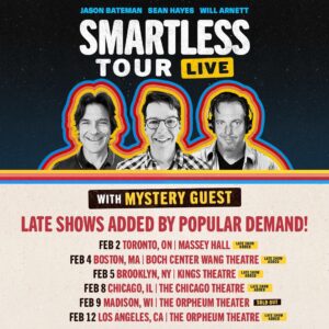 Will Arnett Instagram - @smartless Tour Live is ON SALE now! Early shows are almost sold out, so late shows have been added! Tickets are going quickly, so hurry and click on link in bio to get yours now before they’re gone. 
Go to smartless.com/tour for more info. #SmartLessTourLive