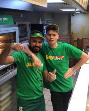 Will Lenney Instagram - Excited to announce I’ve now achieved Sandwich Artist Status. Badge and Everything. @Subway_ukireland invited me down to try their new vegan Sub and it was belter x #AD #MakeItWhatYouWant