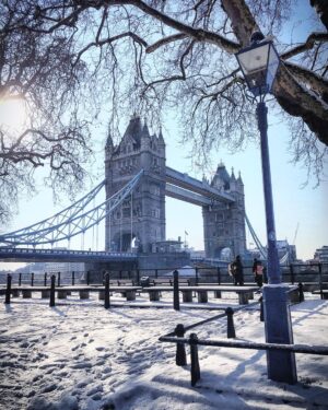 Will Tudor Instagram - Tower Bridge looking beautiful in the snow this morning! ❄️🌨 #londoninthesnow