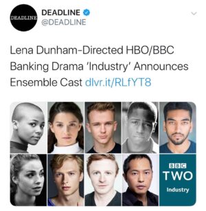 Will Tudor Instagram - ☺️ I had such a blast with these lovely people - can’t wait for you all to see it! #Industry #HBO #BBCTwo