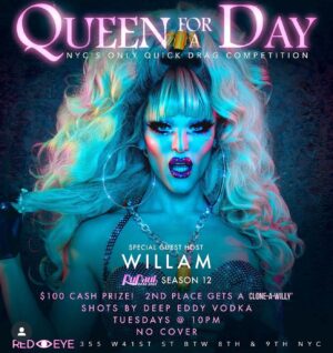 Willam Belli Instagram - tonight at @redeye_ny . $100 quick drag competition. come out and shake it for some ducketts. see u there 10:30/11ish .