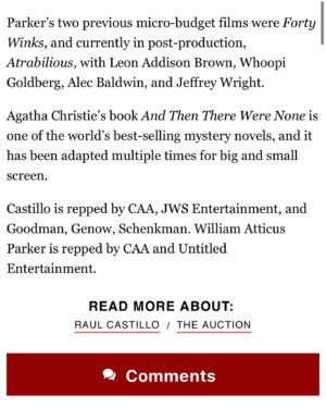 William Atticus Parker Instagram - so excited to work with one of my favorite working actors. can’t wait to show this to y’all. get ready for a wild ride.🦎