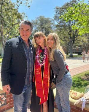 William Baldwin Instagram - Congratulations to our amazing, wonderful, talented daughter Jameson. ♥️

Such gratitude, appreciation and respect for the tremendous amount of devotion and passion you've put into this.
Love and adore you and are so proud of you.

Jameson Baldwin 
Summa Cum Laude
Class of 2024 
USC Roski School of the Arts
