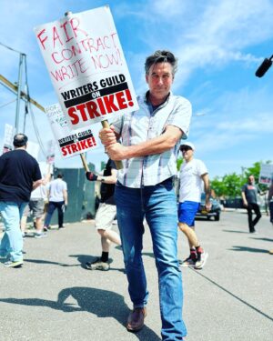 William Baldwin Instagram - Getting sweaty on the @wgaeast picket like in Greenpoint Brooklyn.
Unions created The American Dream.
Unions created the middle class. 

If you have:
Fair wages
Healthcare
Pension
5 day work week
8 hour workday
Minimum wage
Paid overtime
Maternity leave
Breaks during work
The right to strike
Child labor laws
Workplace safety standards
Thank a union member!!

It begins and ends with the writers:
There is no films without writers. 
There is no television without writers. 
There is no theater without writers.
There are no studio or network executives, producers, directors, actors, gaffers, grips or hair & make up without writers.

As a member of SAG… I stand with my WGA sisters and brothers.

You can’t have all of these entertainment conglomerates making record profits and executives earning record salaries while some writers are struggling to support their families.

“No money… no funny!!”
“No wages… no pages!!”

Entertainment
Education 
Healthcare 
Government
Auto Workers 
Teamsters 
Sanitation
Railroads
Steelworkers 
Longshoremen 
Farm workers
Postal carriers 
Garment workers 
Electric 
Carpenters
Plumbing 
Air traffic control… the list goes on and on.
Supports Labor Unions!!! 👊🏽
#wgastrike #wgastrong #1u