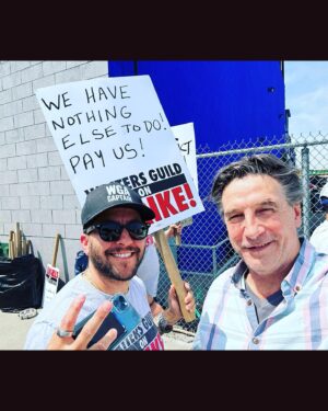 William Baldwin Instagram - Getting sweaty on the @wgaeast picket like in Greenpoint Brooklyn.
Unions created The American Dream.
Unions created the middle class. 

If you have:
Fair wages
Healthcare
Pension
5 day work week
8 hour workday
Minimum wage
Paid overtime
Maternity leave
Breaks during work
The right to strike
Child labor laws
Workplace safety standards
Thank a union member!!

It begins and ends with the writers:
There is no films without writers. 
There is no television without writers. 
There is no theater without writers.
There are no studio or network executives, producers, directors, actors, gaffers, grips or hair & make up without writers.

As a member of SAG… I stand with my WGA sisters and brothers.

You can’t have all of these entertainment conglomerates making record profits and executives earning record salaries while some writers are struggling to support their families.

“No money… no funny!!”
“No wages… no pages!!”

Entertainment
Education 
Healthcare 
Government
Auto Workers 
Teamsters 
Sanitation
Railroads
Steelworkers 
Longshoremen 
Farm workers
Postal carriers 
Garment workers 
Electric 
Carpenters
Plumbing 
Air traffic control… the list goes on and on.
Supports Labor Unions!!! 👊🏽
#wgastrike #wgastrong #1u