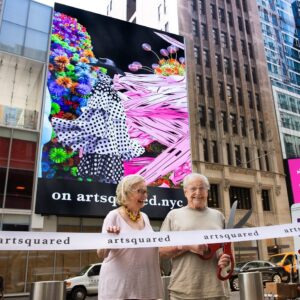 William Daniels Instagram - Anyone want a haircut? No?! I guess I’ll just stick to ribbons then. Had a blast at the grand opening of the public #videoart billboard by @universaleverything. Go check out this colorful addition at Bryant Park #timesquare. Thanks to @artsquarednyc and @thecollectiveheart for inviting me along, this work is beautiful! And thanks for letting me keep the big boy scissors.
Art is by @mistiermusic and @aharrellphoto.