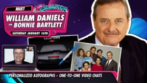William Daniels Instagram - The best part about joining me at @galaxyconlive on January 16th is that you’ll get to talk to my wife, Bonnie, and boy does she love to talk - I’ll be there too just trying to keep up! Link in my bio for tickets!