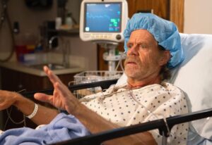 William H. Macy Instagram - On this week’s episode of #Shameless...Frank breaks his leg. Wait till you see it. It’s seriously gross. The guy talking to me in the third picture is Iain B. MacDonald. One of my favorite directors. When he’s sober, he’s awesome. #OnlyOnShowtime