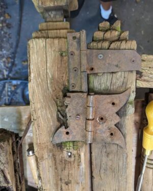 William Kirk Instagram - Once owned by Roald Dahl, this large gate would have been perfect for The BFG himself. It came into the Repair Shop in a damp, green pile and left back on it's hinges 🏡

.
.

#therepairshop #bbc #roalddahl