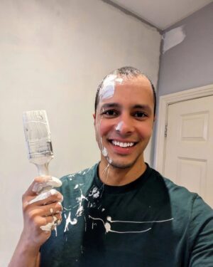 William Kirk Instagram - Capable of painting a mahogany wood grain effect.... Maybe. Capable of painting mum's kitchen.... Not so much!😁 Love the fact that when I shouted out, "mum, I dropped the tin of paint on my face" her first reaction was "I hope you didn't get any paint on my floor" 😂😂

#mummysboy #justtryingtohelp