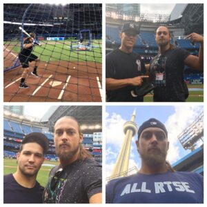 William Morrissey Instagram - Let's Play Ball. #dontboutit. Thank you @bluejays @yankees @gneglia_88. #AllRise @thejudge44 @barstoolsports #BigBambino