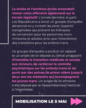 Winona Guyon Instagram - 🚨 je ferai bientôt une vidéo en LSF pour les personnes sourdes qui ne sont pas au courant de cette situation. 🚨
.
Trouve la mobilisation de ce weekend dans ta ville :
Ales : Devant Cratère, 15h
Amiens : lundi 6 mai, 18h, face au tribunal
Angers: place du ralliement, 11h
Aubenas : l’Agora, Place du Champs de Mars, La Poste, 16h
Ajaccio, Corse: devant la préfecture, 10h
Angoulême : place Francis Louvel, 14h
Bayonne : Place de la liberté, 12h
Blois : place de la Résistance, 15h
Besançon : Place Pasteur, 14h
Bordeaux: Hôtel de ville, 14h
Bourges : 15h, place André Malraux
Brest: place de la liberté, 17h
Bruxelles : place de l’Albertine, 15h
Caen: Tour Leroy, 13h
Chambéry : place de Genève, 14h
Clermont-Ferrand: place de Jaude, 14h
Dijon: place Darcy, 16h
Grenoble : Place Félix, 17h
Havre : Hôtel de ville, 15h
La Rochelle : quai du Carénage, 15h
Le Mans: place de la République, 17h30
Lens: 18h, place de la Mairie
Liège : en préparation
Lille : Place Vanhoenacker, 16h
Lorient : Place Glotin, 15h
Lyon: un cortège dans la marche lesbienne, 15h, place Louis Pradel
Marseille : Vieux port, 11h
Metz: Tribunal de Metz, 17h
Montpellier: place de Comédie, 15h
Nancy : place Simone Veil, 15h
Nantes : marche, Grue Jaunes sur l’ile, 14h
Nice : place Garibaldi,
Nîmes: devant la Maison carrée, 14h
Niort : Place de la Brèche, 15h
Orleans : Place de la République, 15h
Paris: République, 14h
Pau : préfecture de Pau, 16h
Poitiers: place du Maréchal Leclerc, 14h
Quimper: Place Saint Corentin, 18h
Rennes: 4 mai, 18h, République. 
Saint-Etienne : Place du Peuple, 15h
Saint-Denis, la Réunion : au Barachois, près de la Grande fontaine, 13h
Saint-Quentin dans l’Aisne : place de l’hôtel de ville, 15h
Saint Omer : 12 rue des Epeers, 16h
Strasbourg : 4 mai, Place kléber, 17h
Toulouse : Jean jaurès, 13h
Tours: place Jean Jaurès, 15h