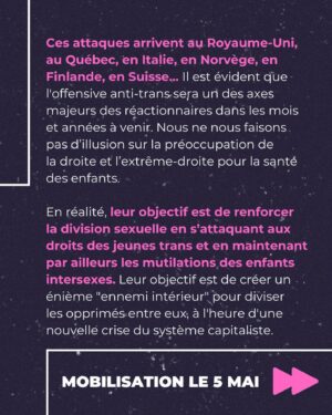 Winona Guyon Instagram - 🚨 je ferai bientôt une vidéo en LSF pour les personnes sourdes qui ne sont pas au courant de cette situation. 🚨
.
Trouve la mobilisation de ce weekend dans ta ville :
Ales : Devant Cratère, 15h
Amiens : lundi 6 mai, 18h, face au tribunal
Angers: place du ralliement, 11h
Aubenas : l’Agora, Place du Champs de Mars, La Poste, 16h
Ajaccio, Corse: devant la préfecture, 10h
Angoulême : place Francis Louvel, 14h
Bayonne : Place de la liberté, 12h
Blois : place de la Résistance, 15h
Besançon : Place Pasteur, 14h
Bordeaux: Hôtel de ville, 14h
Bourges : 15h, place André Malraux
Brest: place de la liberté, 17h
Bruxelles : place de l’Albertine, 15h
Caen: Tour Leroy, 13h
Chambéry : place de Genève, 14h
Clermont-Ferrand: place de Jaude, 14h
Dijon: place Darcy, 16h
Grenoble : Place Félix, 17h
Havre : Hôtel de ville, 15h
La Rochelle : quai du Carénage, 15h
Le Mans: place de la République, 17h30
Lens: 18h, place de la Mairie
Liège : en préparation
Lille : Place Vanhoenacker, 16h
Lorient : Place Glotin, 15h
Lyon: un cortège dans la marche lesbienne, 15h, place Louis Pradel
Marseille : Vieux port, 11h
Metz: Tribunal de Metz, 17h
Montpellier: place de Comédie, 15h
Nancy : place Simone Veil, 15h
Nantes : marche, Grue Jaunes sur l’ile, 14h
Nice : place Garibaldi,
Nîmes: devant la Maison carrée, 14h
Niort : Place de la Brèche, 15h
Orleans : Place de la République, 15h
Paris: République, 14h
Pau : préfecture de Pau, 16h
Poitiers: place du Maréchal Leclerc, 14h
Quimper: Place Saint Corentin, 18h
Rennes: 4 mai, 18h, République. 
Saint-Etienne : Place du Peuple, 15h
Saint-Denis, la Réunion : au Barachois, près de la Grande fontaine, 13h
Saint-Quentin dans l’Aisne : place de l’hôtel de ville, 15h
Saint Omer : 12 rue des Epeers, 16h
Strasbourg : 4 mai, Place kléber, 17h
Toulouse : Jean jaurès, 13h
Tours: place Jean Jaurès, 15h