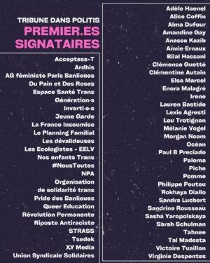 Winona Guyon Instagram - 🚨 je ferai bientôt une vidéo en LSF pour les personnes sourdes qui ne sont pas au courant de cette situation. 🚨
.
Trouve la mobilisation de ce weekend dans ta ville :
Ales : Devant Cratère, 15h
Amiens : lundi 6 mai, 18h, face au tribunal
Angers: place du ralliement, 11h
Aubenas : l’Agora, Place du Champs de Mars, La Poste, 16h
Ajaccio, Corse: devant la préfecture, 10h
Angoulême : place Francis Louvel, 14h
Bayonne : Place de la liberté, 12h
Blois : place de la Résistance, 15h
Besançon : Place Pasteur, 14h
Bordeaux: Hôtel de ville, 14h
Bourges : 15h, place André Malraux
Brest: place de la liberté, 17h
Bruxelles : place de l’Albertine, 15h
Caen: Tour Leroy, 13h
Chambéry : place de Genève, 14h
Clermont-Ferrand: place de Jaude, 14h
Dijon: place Darcy, 16h
Grenoble : Place Félix, 17h
Havre : Hôtel de ville, 15h
La Rochelle : quai du Carénage, 15h
Le Mans: place de la République, 17h30
Lens: 18h, place de la Mairie
Liège : en préparation
Lille : Place Vanhoenacker, 16h
Lorient : Place Glotin, 15h
Lyon: un cortège dans la marche lesbienne, 15h, place Louis Pradel
Marseille : Vieux port, 11h
Metz: Tribunal de Metz, 17h
Montpellier: place de Comédie, 15h
Nancy : place Simone Veil, 15h
Nantes : marche, Grue Jaunes sur l’ile, 14h
Nice : place Garibaldi,
Nîmes: devant la Maison carrée, 14h
Niort : Place de la Brèche, 15h
Orleans : Place de la République, 15h
Paris: République, 14h
Pau : préfecture de Pau, 16h
Poitiers: place du Maréchal Leclerc, 14h
Quimper: Place Saint Corentin, 18h
Rennes: 4 mai, 18h, République. 
Saint-Etienne : Place du Peuple, 15h
Saint-Denis, la Réunion : au Barachois, près de la Grande fontaine, 13h
Saint-Quentin dans l’Aisne : place de l’hôtel de ville, 15h
Saint Omer : 12 rue des Epeers, 16h
Strasbourg : 4 mai, Place kléber, 17h
Toulouse : Jean jaurès, 13h
Tours: place Jean Jaurès, 15h