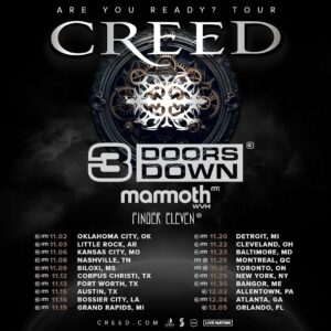 Wolfgang Van Halen Instagram - Creed has graciously welcomed us on this upcoming tour with arms wide open so that we too may take you higher. 

Are you ready? We are. Let’s go there.