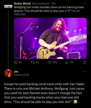 Wolfgang Van Halen Instagram - Out of context headlines and social media sure are a fun little mix 🥰

(PS: I hope your daughter forgives you, Joe 👊)