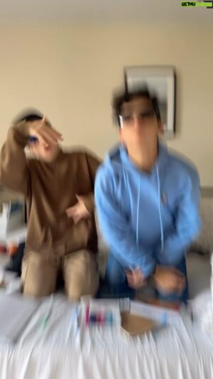 Wyatt Bennett Instagram - When you’re stuck on your bed all day…you….
Make this reel 😂
New video today! 
What else would you do on your bed?